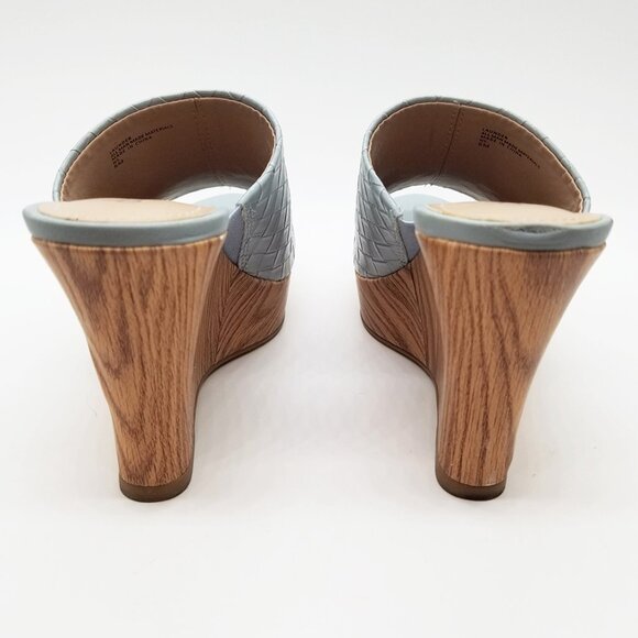 Charles By Charles David Launder Wedge Sandals Weave Textured Size 6M Light Blue - Picture 6 of 16